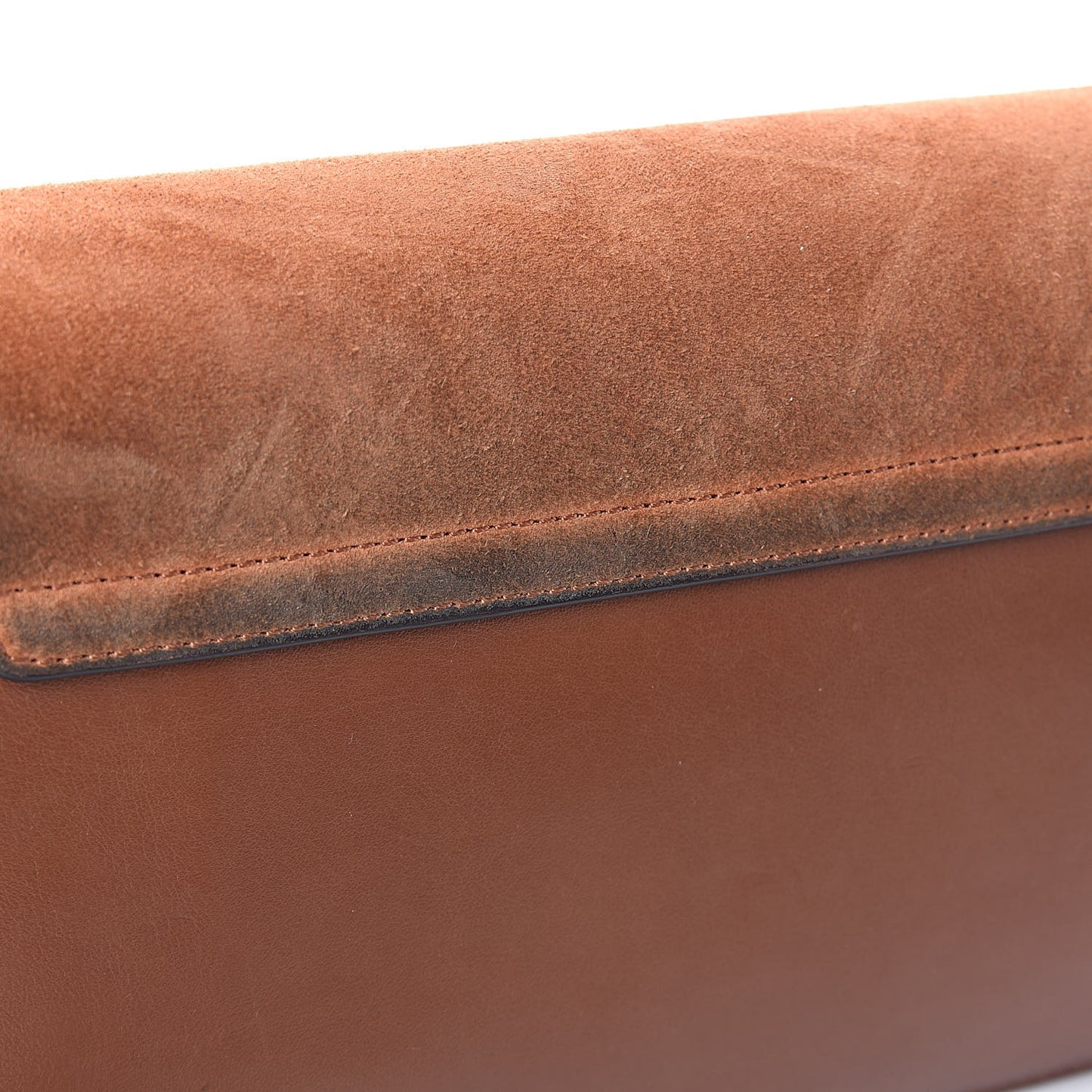Suede Calfskin Small Faye Shoulder Bag Tobacco