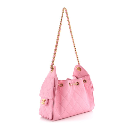 Chanel Caviar Quilted Mini Chanel 25 Handbag Pink 3 of 10