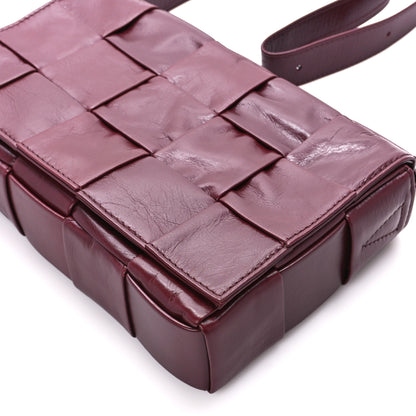 Bottega Veneta Paper Calfskin Maxi Intreccio Cassette Crossbody Bag Barolo 9 of 10