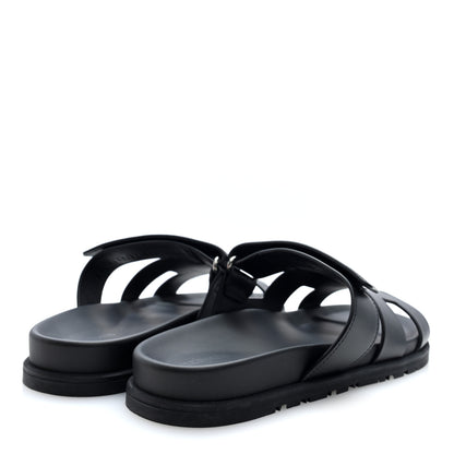 Hermes Calfskin Womens Chypre Sandals 39 Black 4 of 10