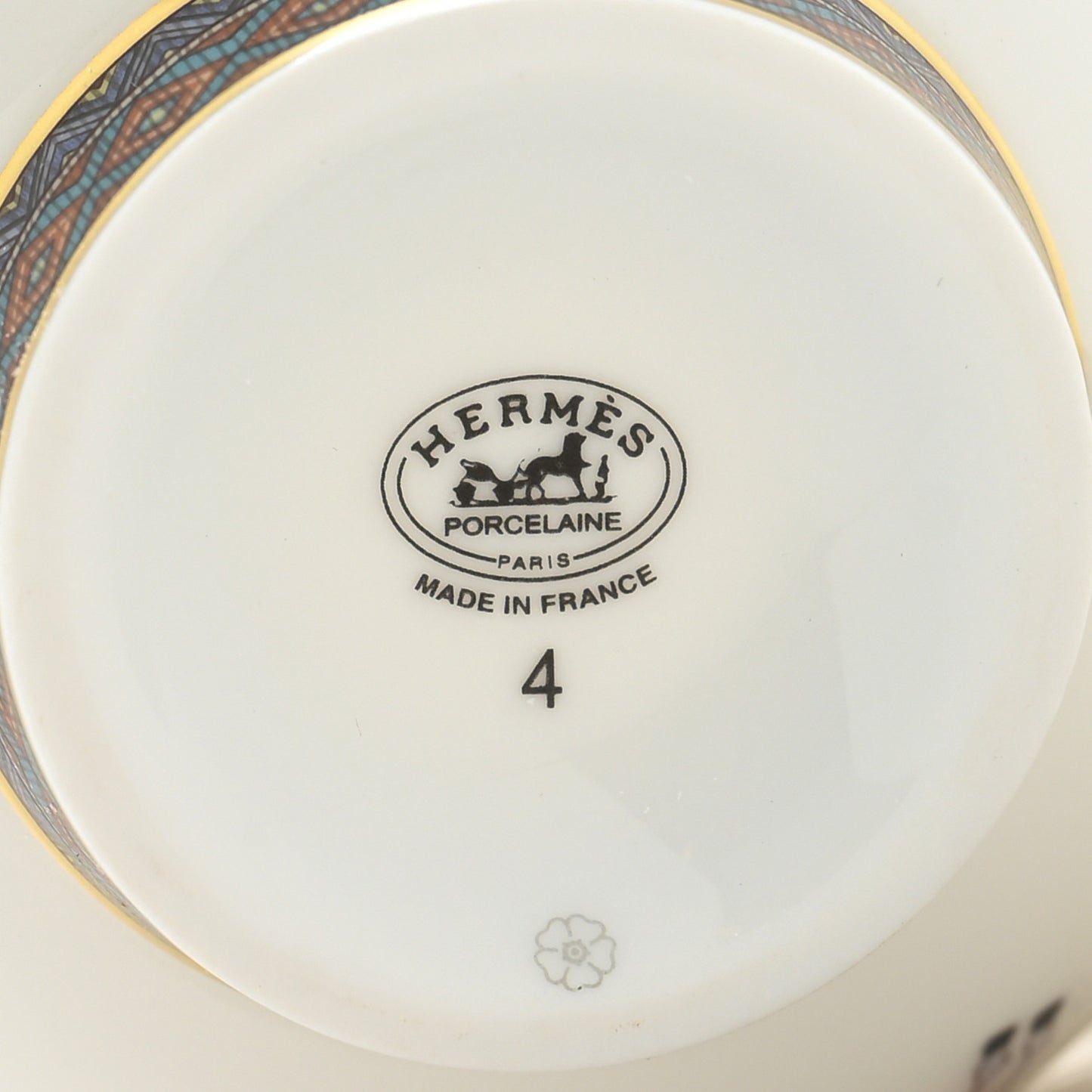 Porcelain Cheval d'Orient Tea Cup and Saucer Set of 2