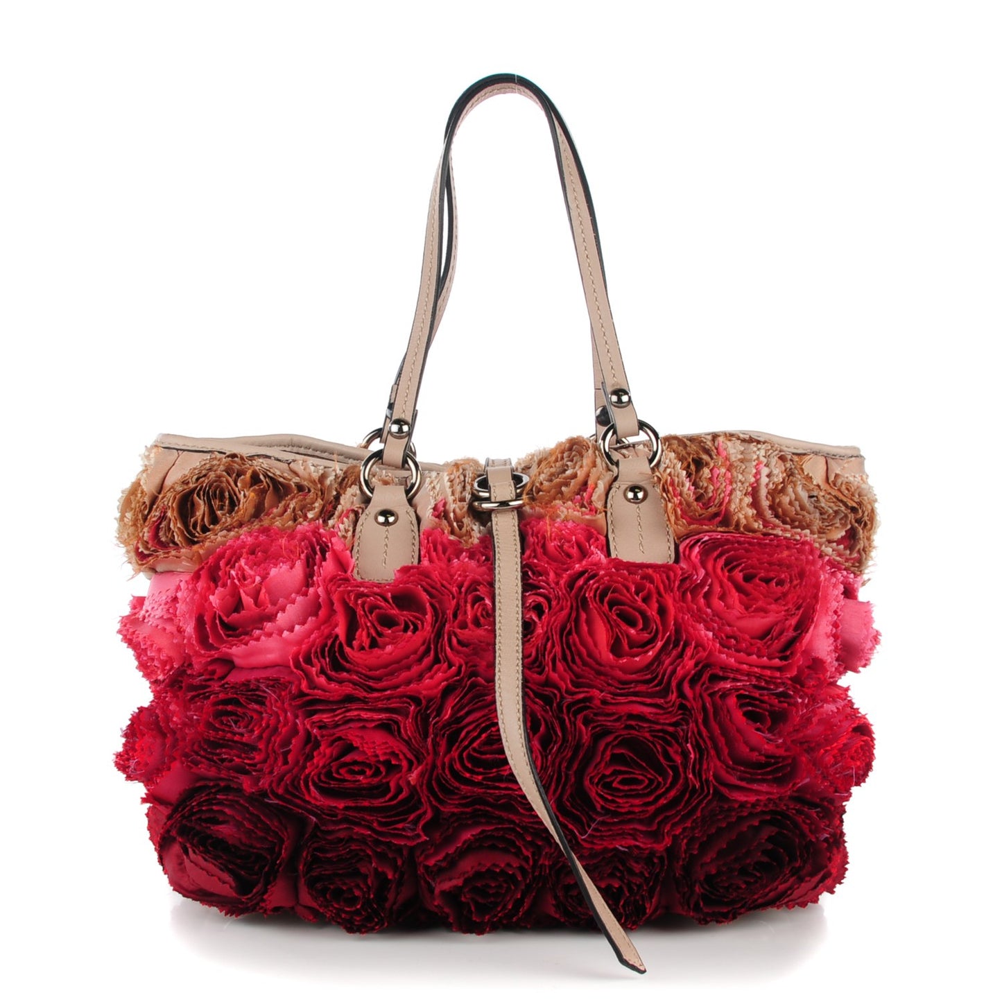 Silk Rosier Small Tote Pink Red