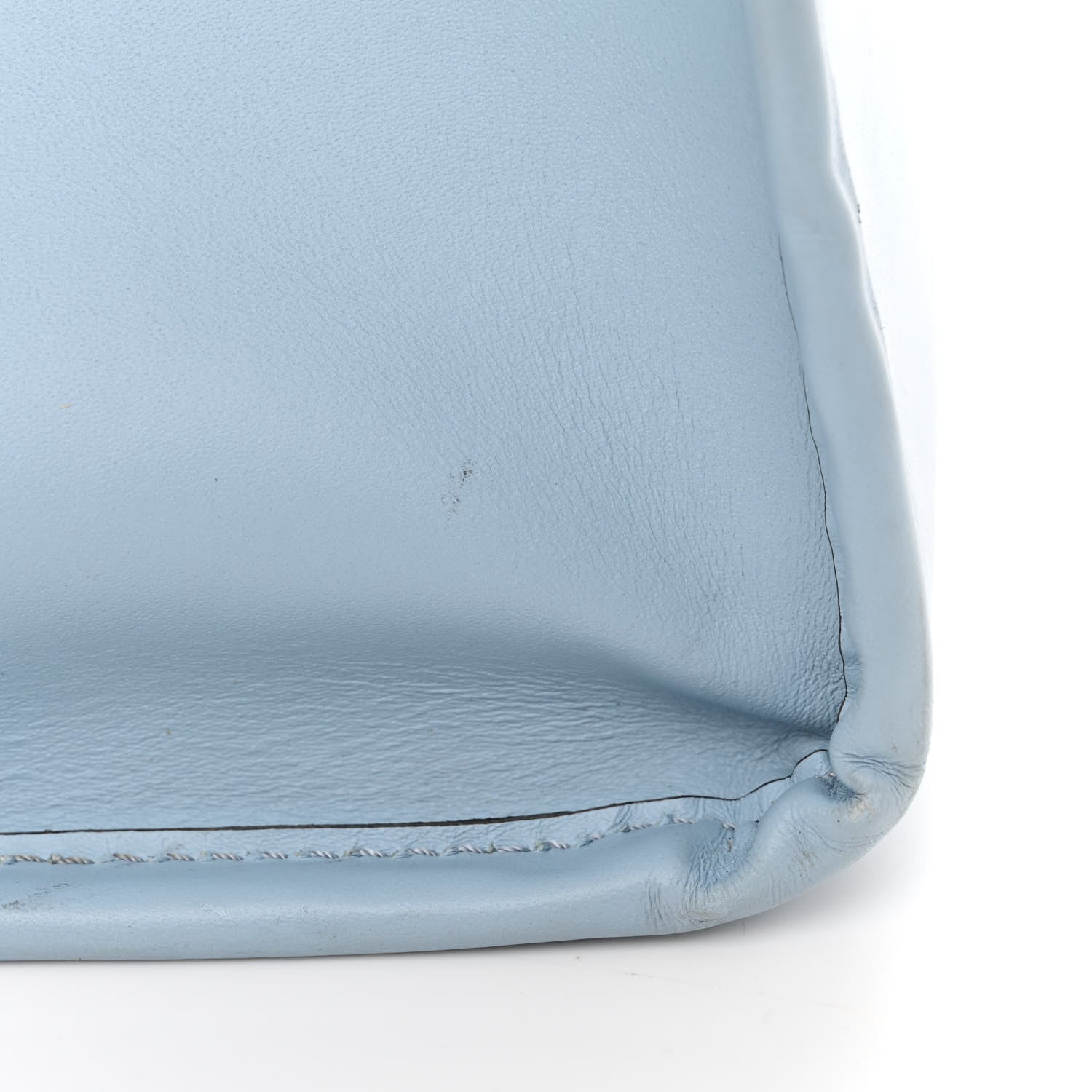 Fendi Vitello King Plexiglass Logo Embossed Medium Fendi Sunshine Shopper Tote Azzurro Baby 14 of 17