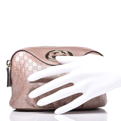 Gucci Metallic Microguccissima GG Cosmetic Case Mauve 2 of 7