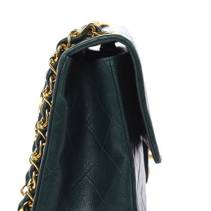 Chanel Lambskin Quilted XL Jumbo Single Flap Green 12 of 18