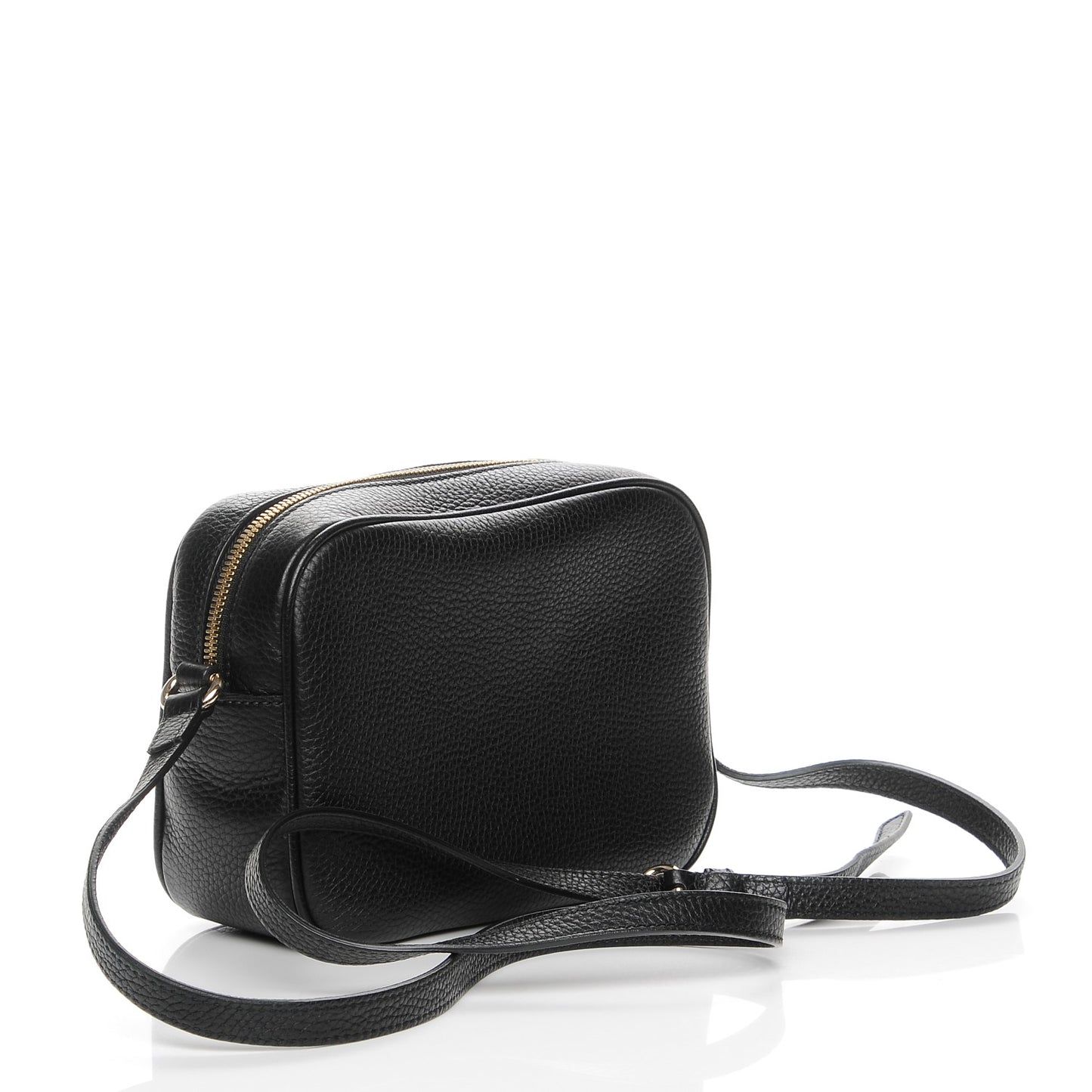 Pebbled Calfskin Small Soho Disco Bag Black