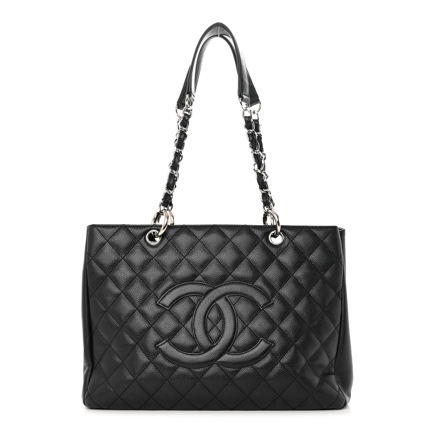 Caviar Quilted Grand Shopping Tote GST Black
