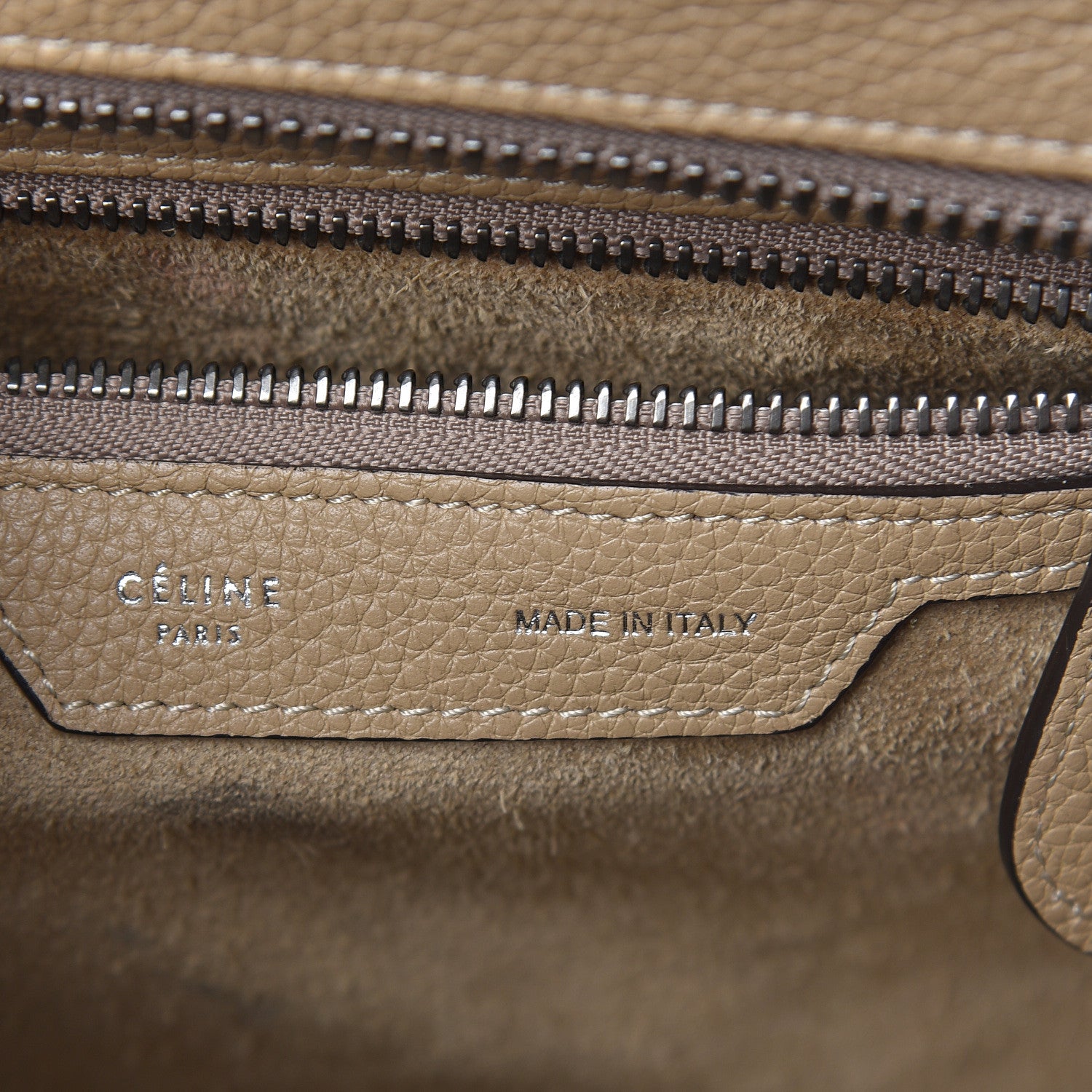 Celine Drummed Calfskin Micro Luggage Dune 8 of 9