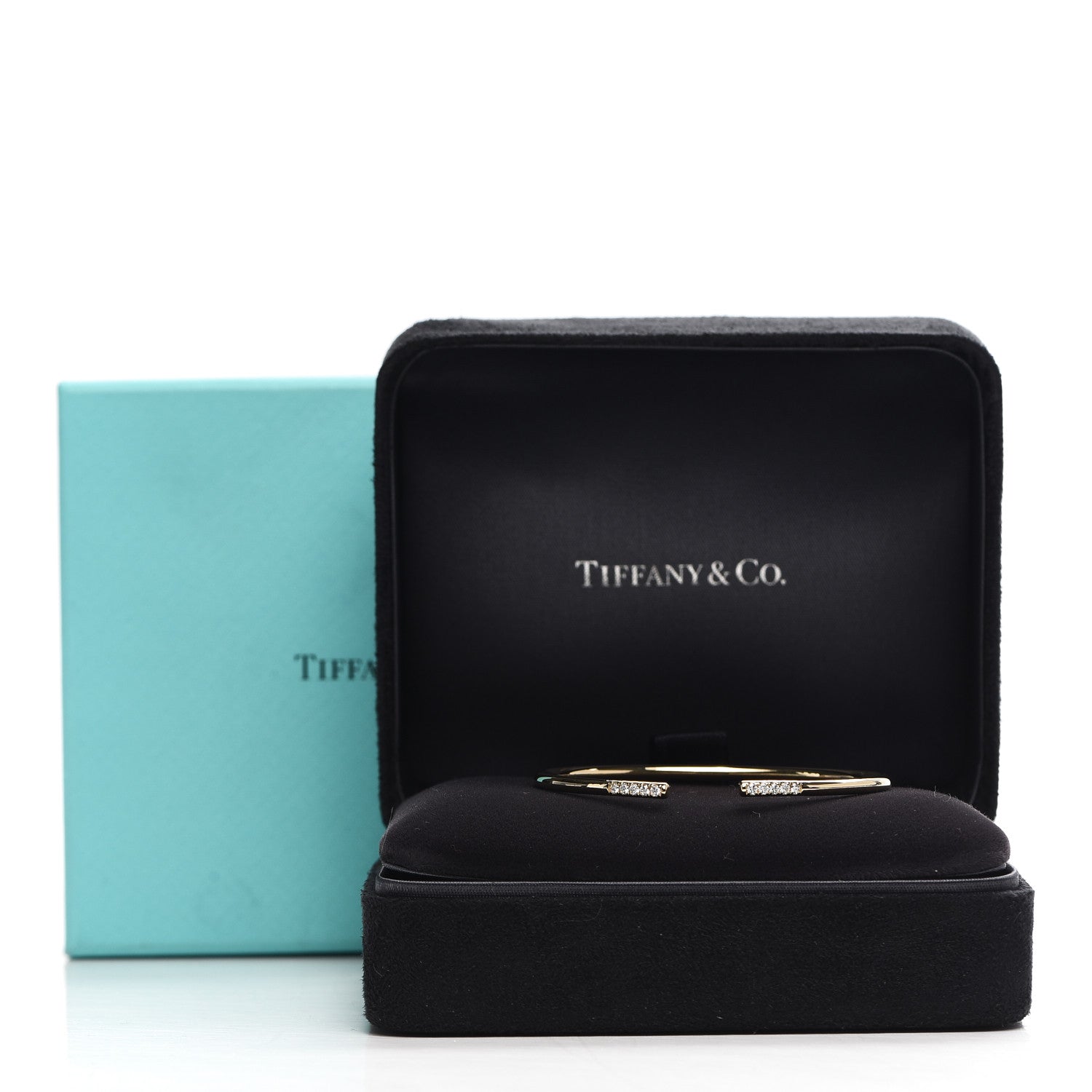 Tiffany 18K Yellow Gold Diamond Metro Wire Bracelet 5 of 5