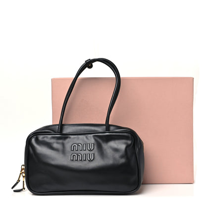 Miu Miu Calfskin Softy Medium Beau Top Handle Bag Black 10 of 10