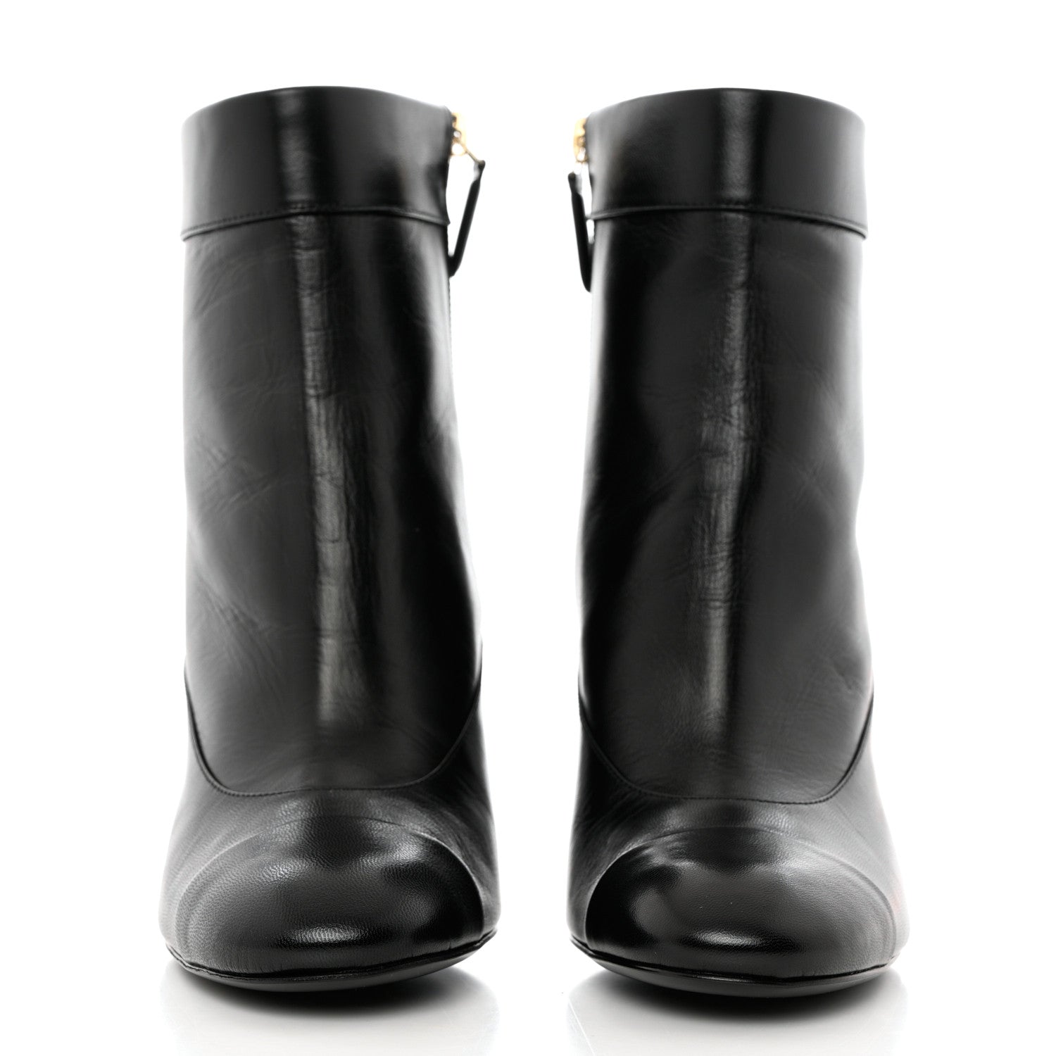 Chanel Goatskin Pearl Cap Toe Boots 36.5 Black 2 of 9