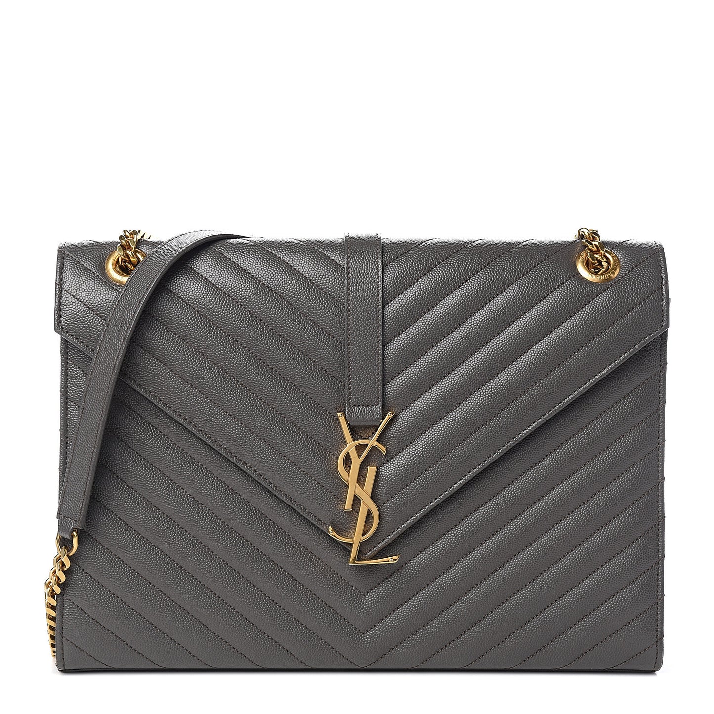 Grain De Poudre Matelasse Chevron Large Monogram Satchel Earth