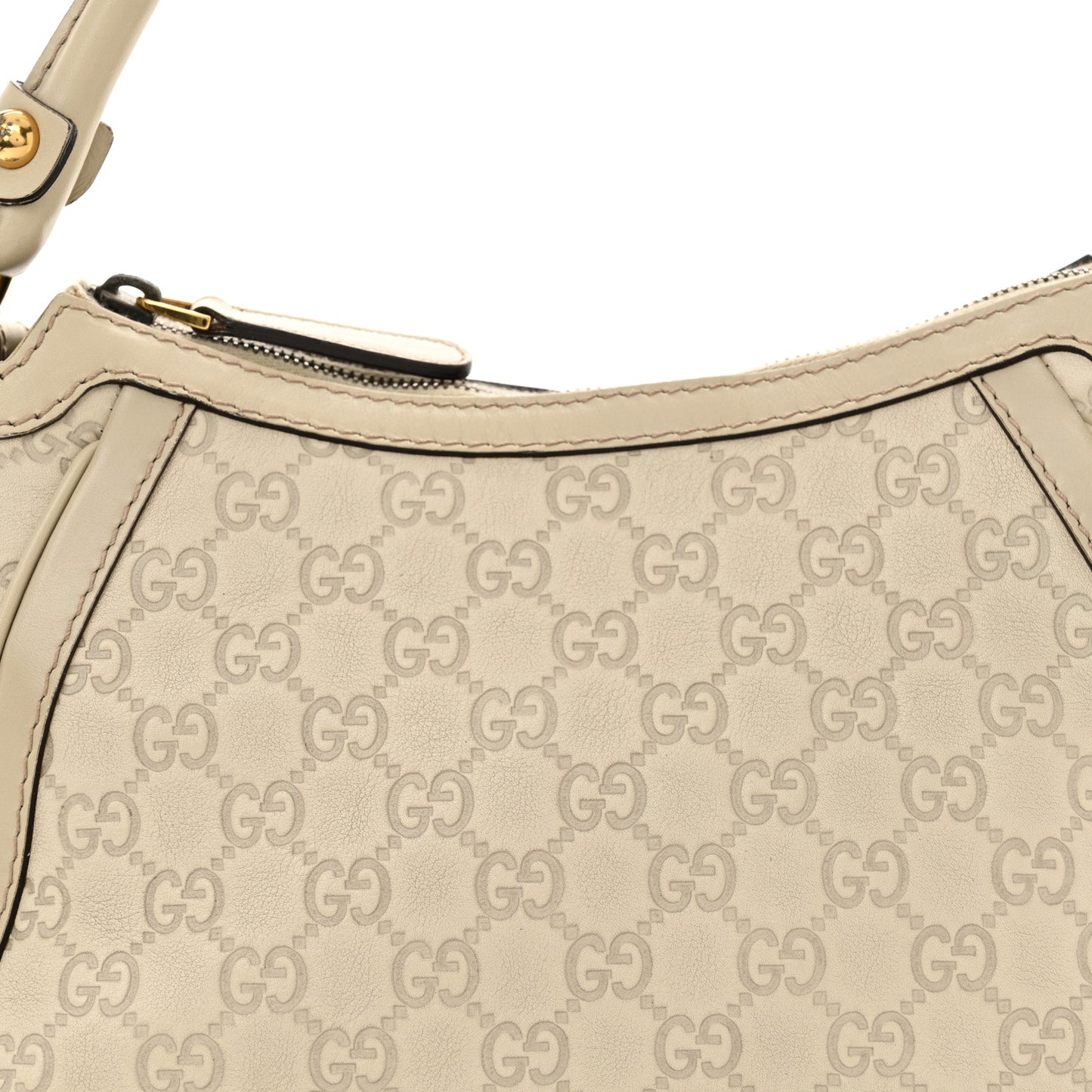 Guccissima Small Scarlett Studded Interlocking G Hobo Off White