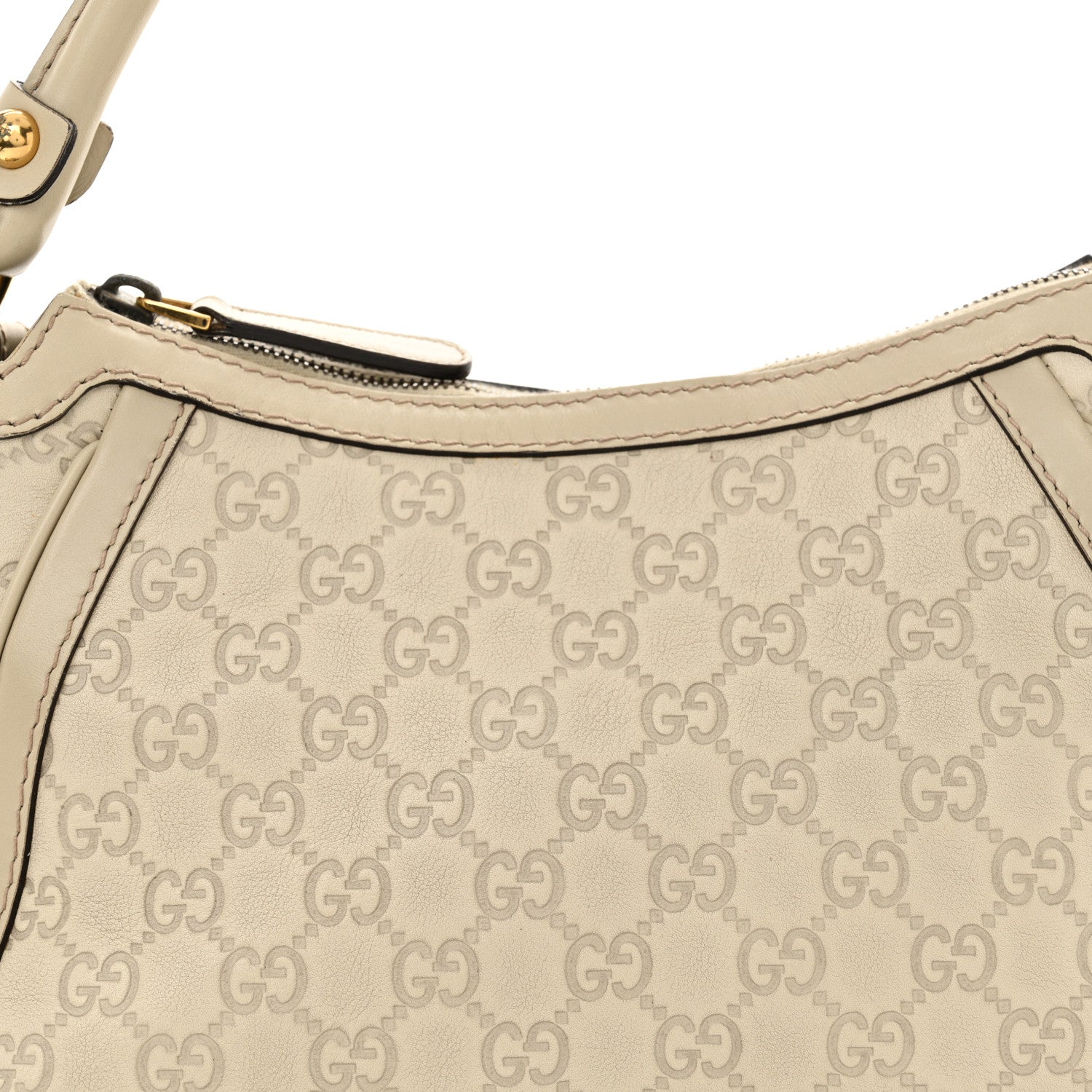 Gucci Guccissima Small Scarlett Studded Interlocking G Hobo Off White 8 of 14