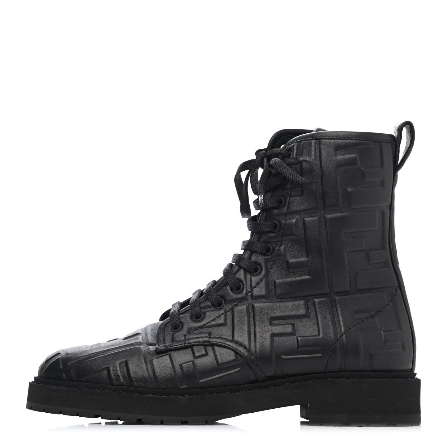 Nappa FF Embossed Womens Biker Boots 36 Black