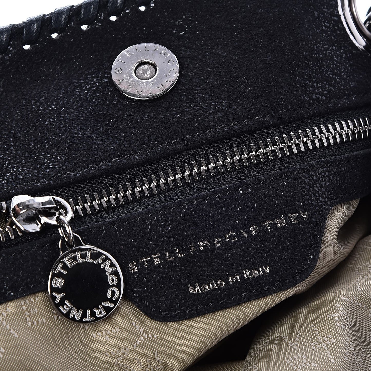 Shaggy Deer Small Falabella Bucket Bag Black