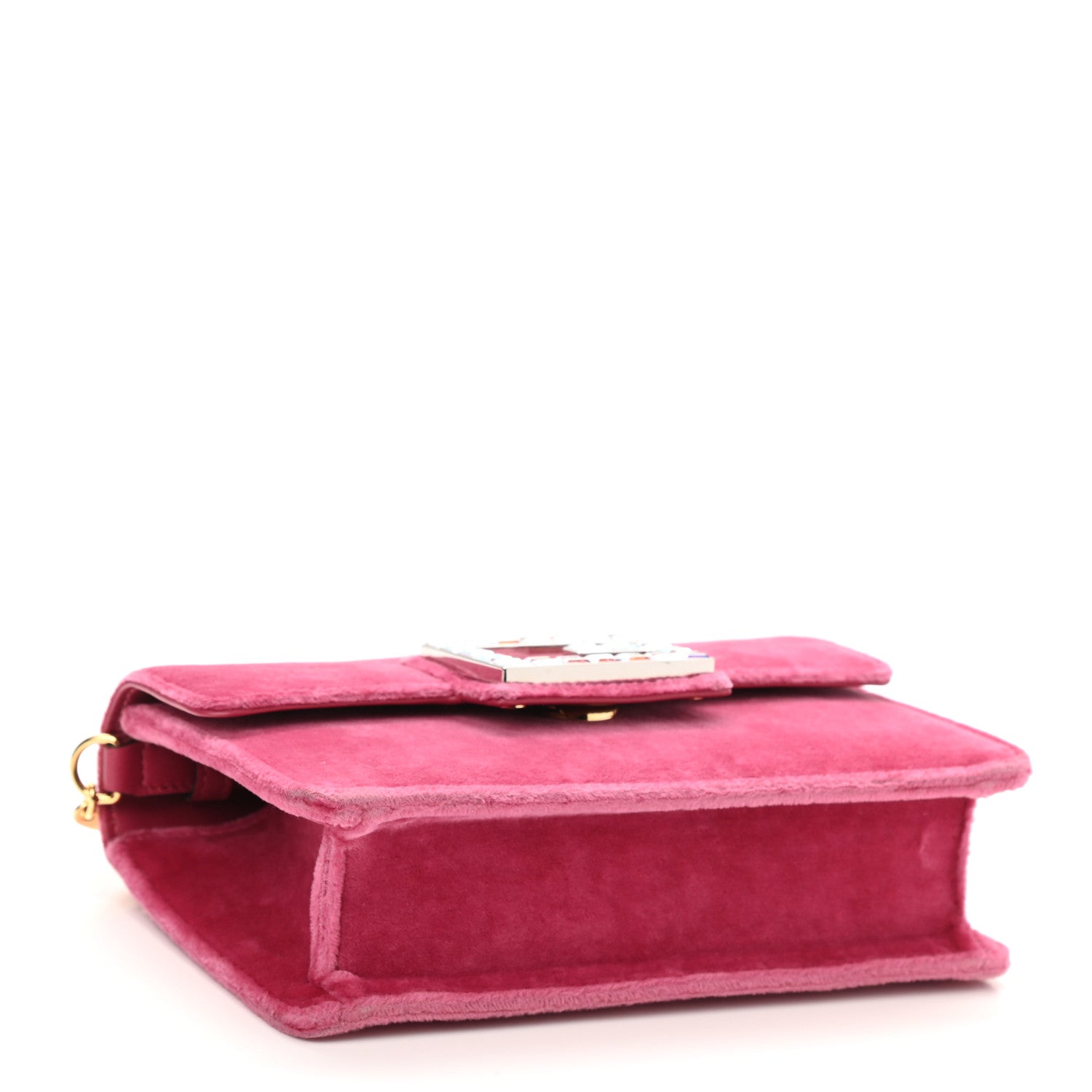 Gucci Velvet Crystal Square G Shoulder Bag Light Raspberry Rose 4 of 10