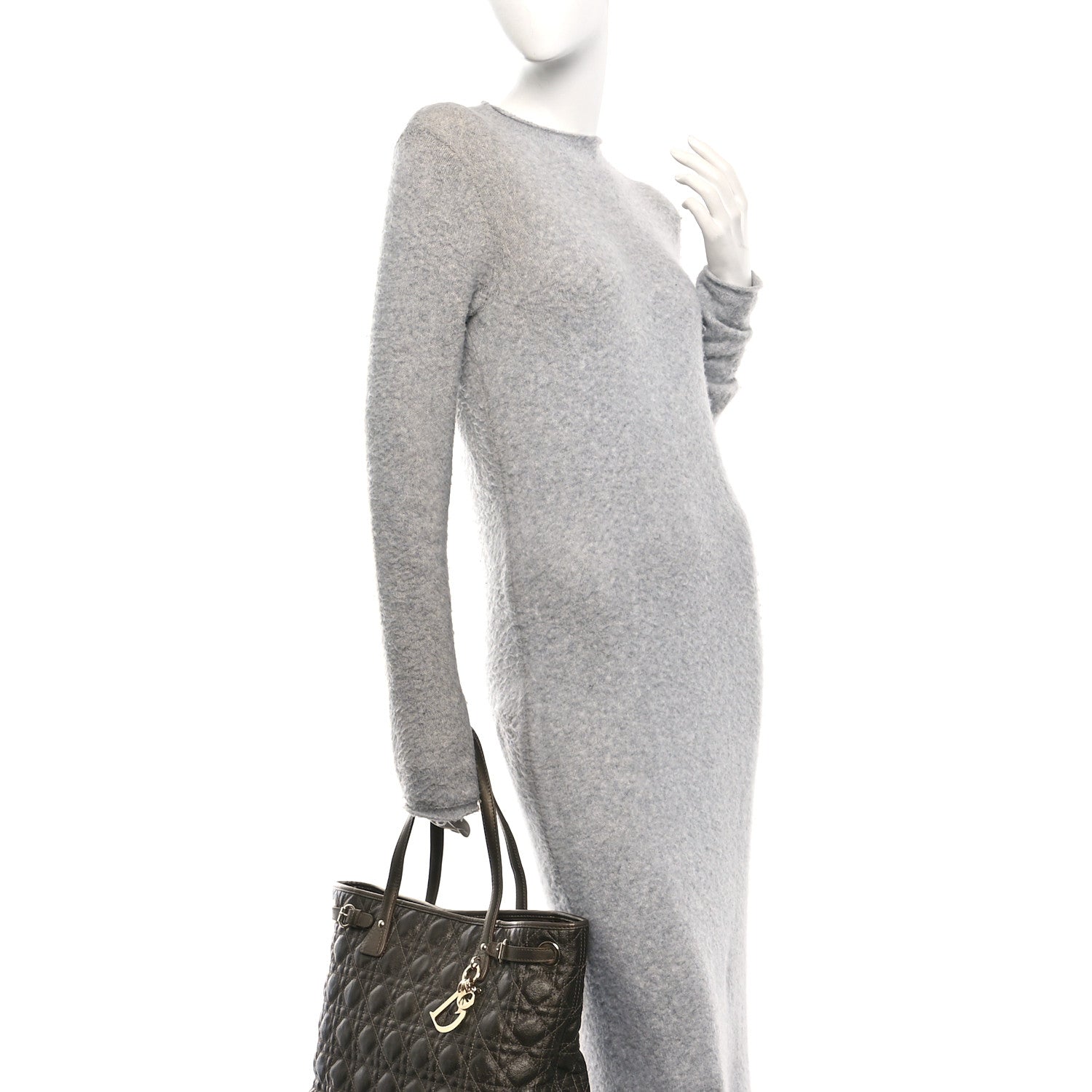Christian Dior Coated Canvas Cannage Small Panarea Tote Bronze 2 of 10