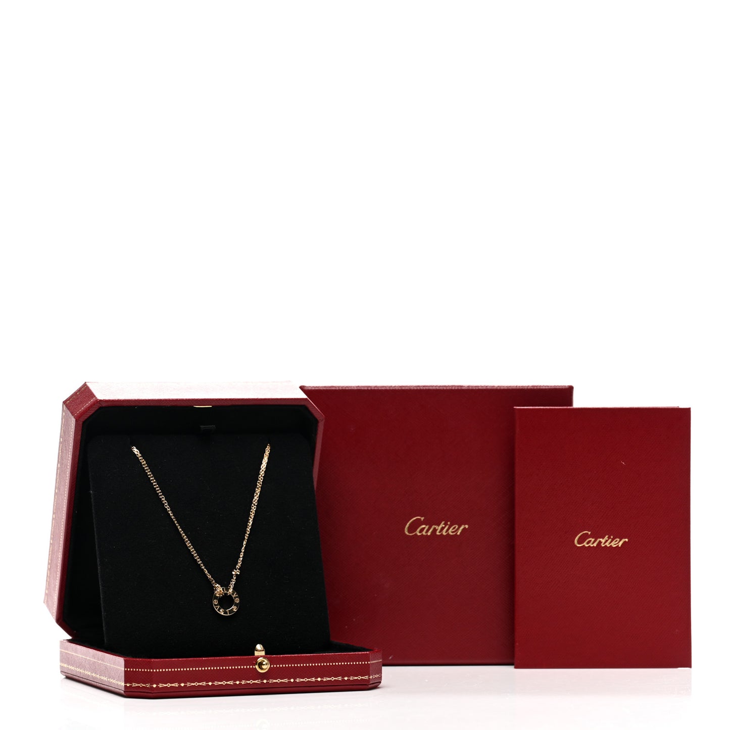 18K Yellow Gold 2 Diamond LOVE Necklace