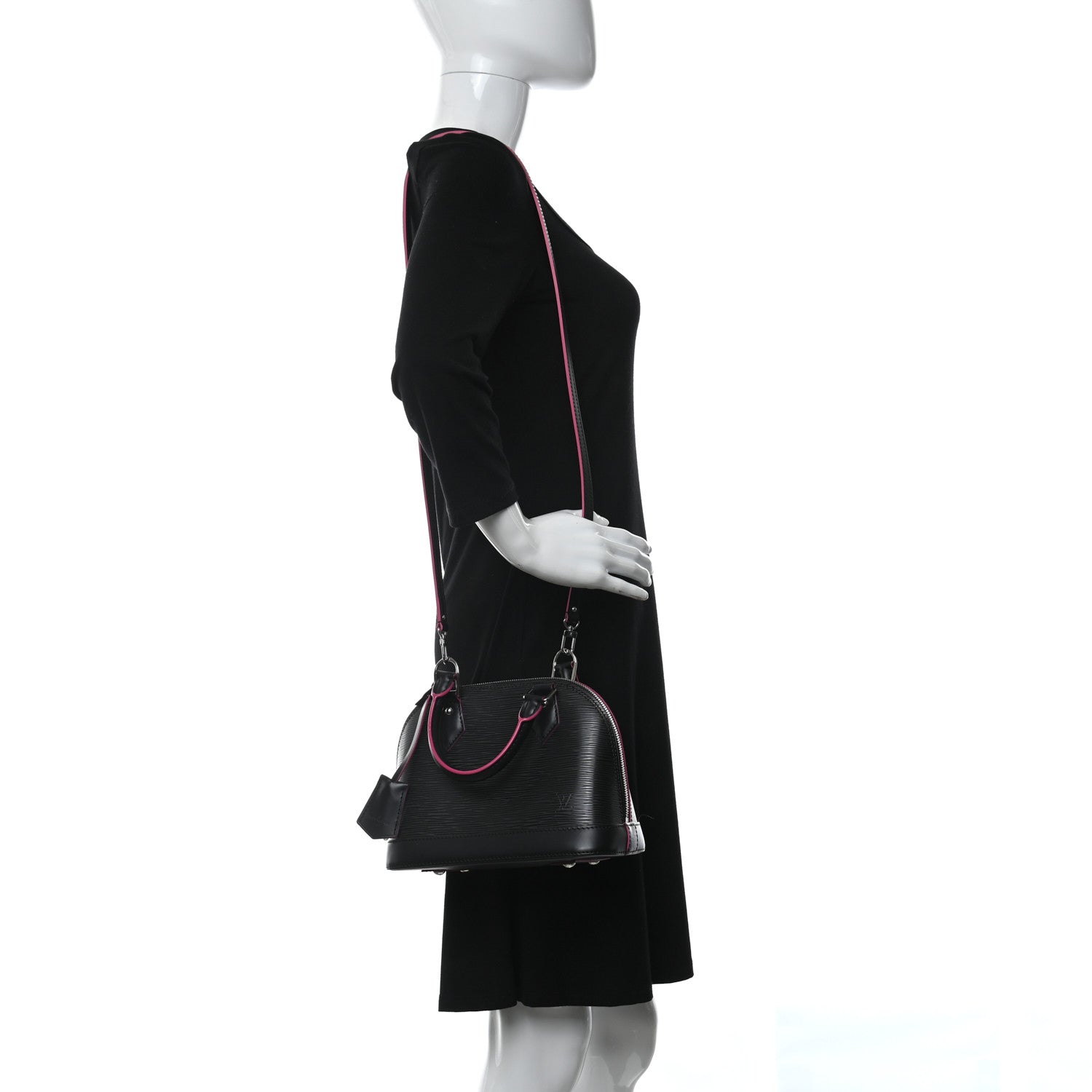 Louis Vuitton Epi Alma BB Black Hot Pink 2 of 9
