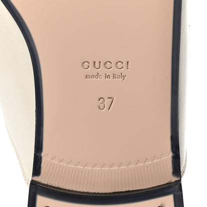 Gucci Goatskin Bee Star Embroidered Womens Princetown Slippers 37 Mystic White 7 of 9
