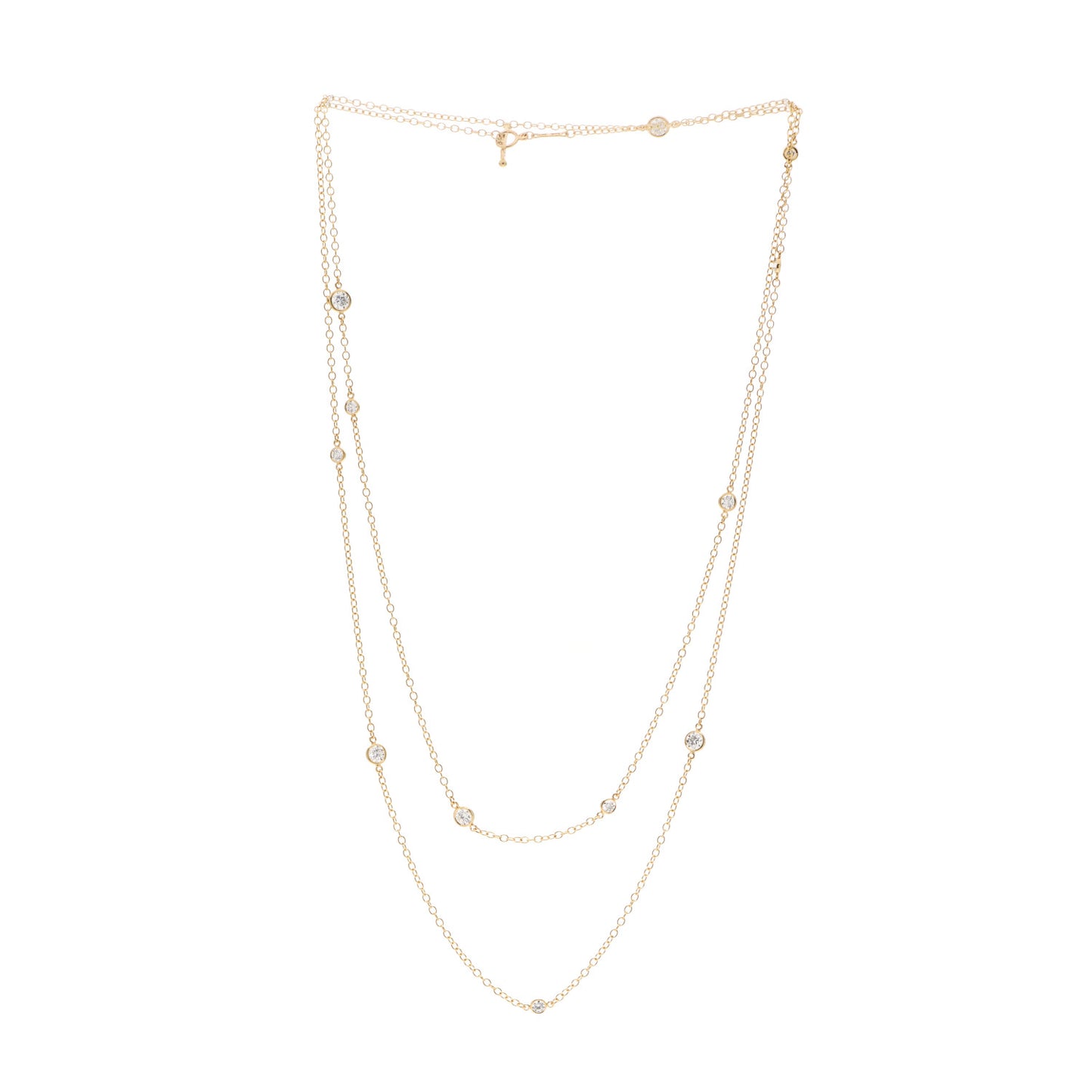 18K Yellow Gold 1.21ctw Elsa Peretti Diamonds by the Yard Sprinkle Necklace