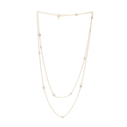 Tiffany 18K Yellow Gold 1.21ctw Elsa Peretti Diamonds by the Yard Sprinkle Necklace 3 of 7