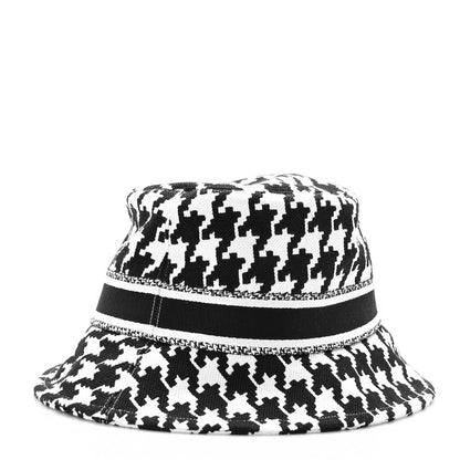 Christian Dior Pied De Poule Bucket Hat 57 Black White 3 of 7