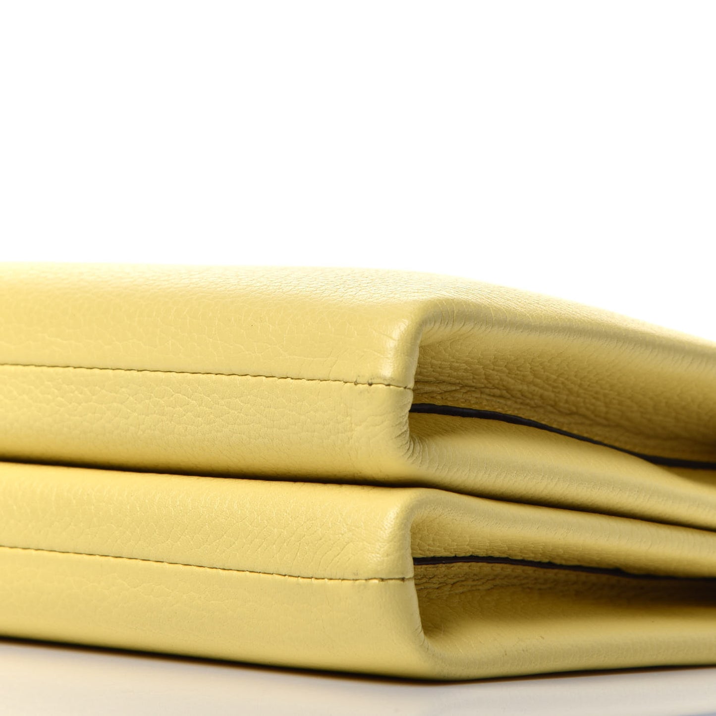 Grained Calfskin Milla Double Crossbody Bag Custard Yellow