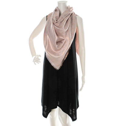 Louis Vuitton Silk Wool Monogram Voile Shawl Peach 2 of 6
