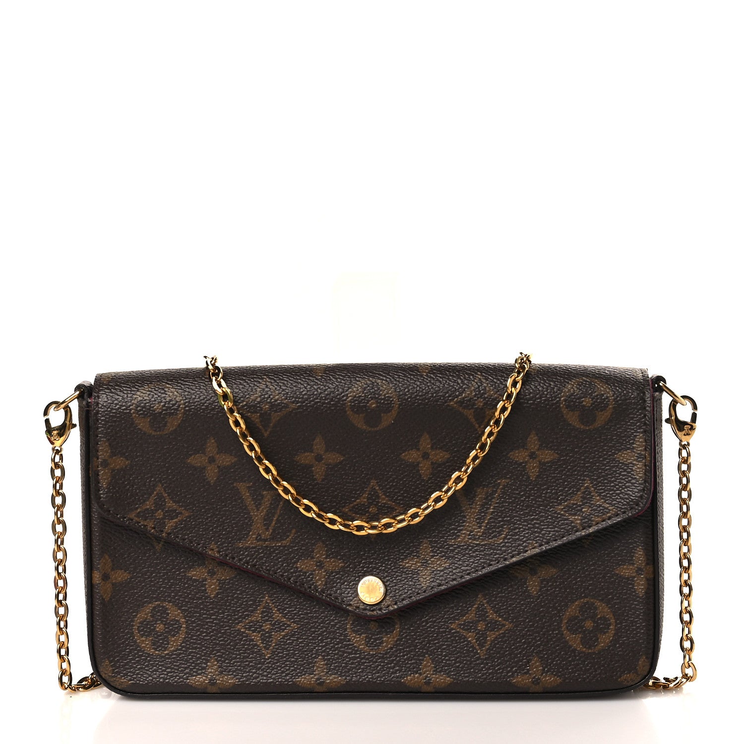 Louis Vuitton Monogram Pochette Felicie Chain Wallet Fuchsia 3 of 9