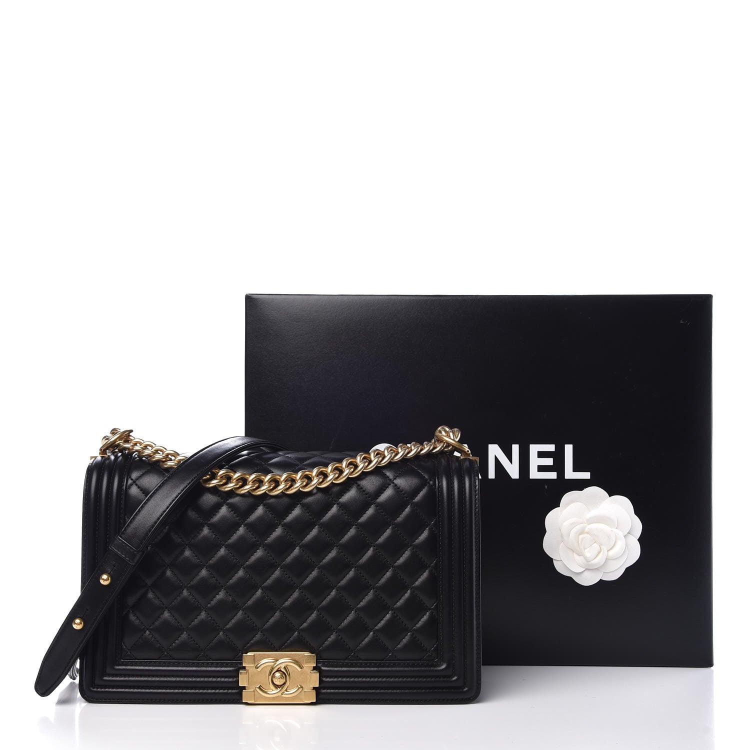 Chanel Lambskin Quilted New Medium Boy Flap Black 9 of 9