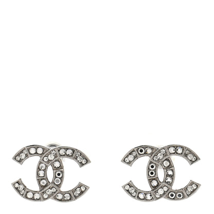 Chanel Crystal Large CC Earrings Silver 1 of 4