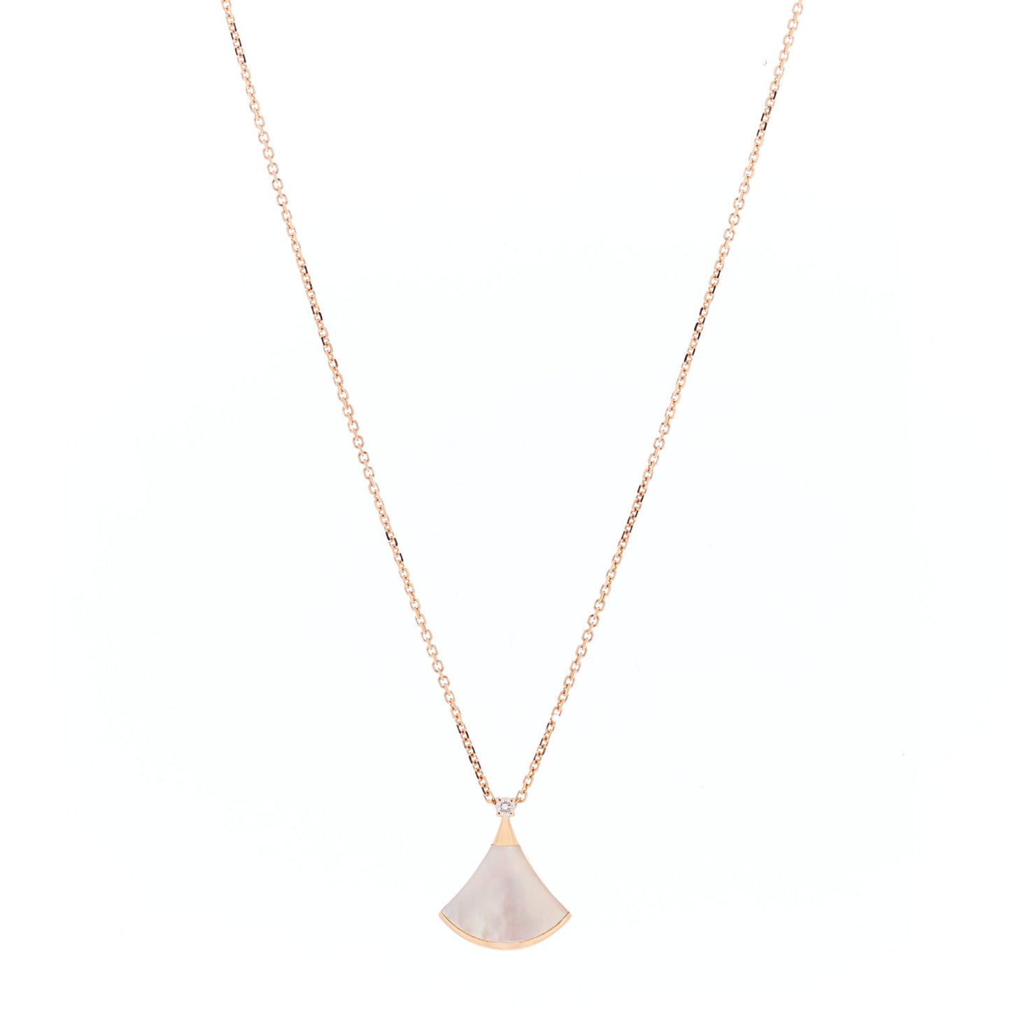 18K Rose Gold Diamond Mother of Pearl Small Divas' Dream Pendant Necklace