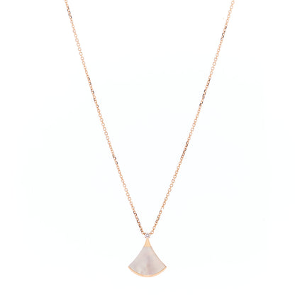 Bulgari 18K Rose Gold Diamond Mother of Pearl Small Divas' Dream Pendant Necklace 1 of 3