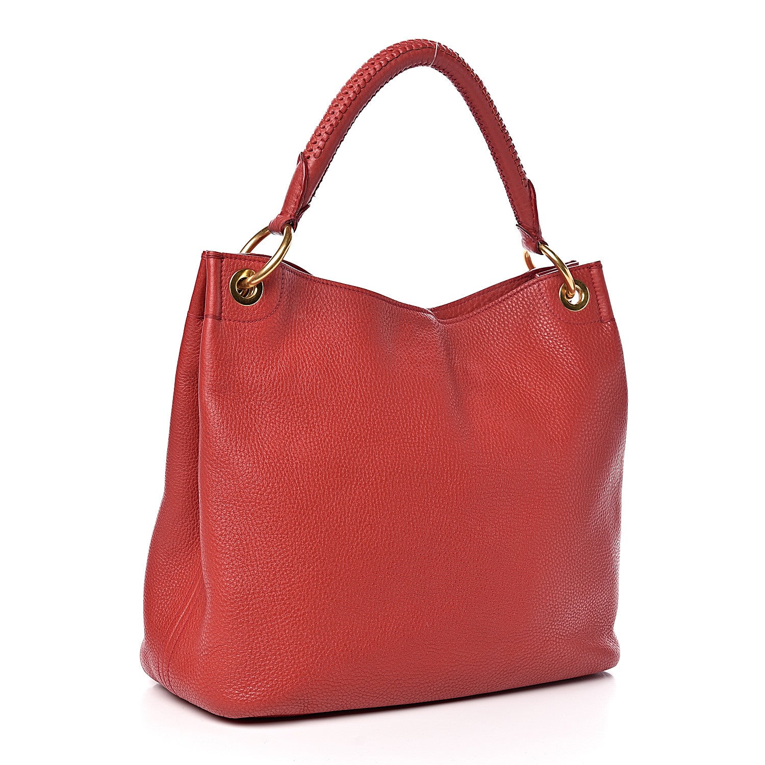 Prada Vitello Daino Hobo Red 3 of 16