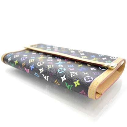 Louis Vuitton Monogram Multicolor Porte Tresor International Wallet Black 3 of 8