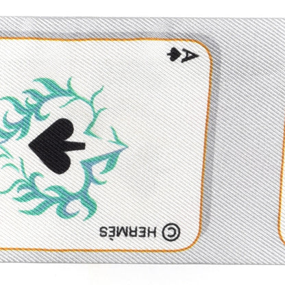 Hermes Silk Jeu de Cartes Twilly Gris Perle Rose Black 3 of 4