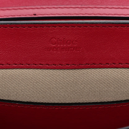 Chloe Calfskin Crocodile Embossed C Clutch With Chain Red 6 of 12