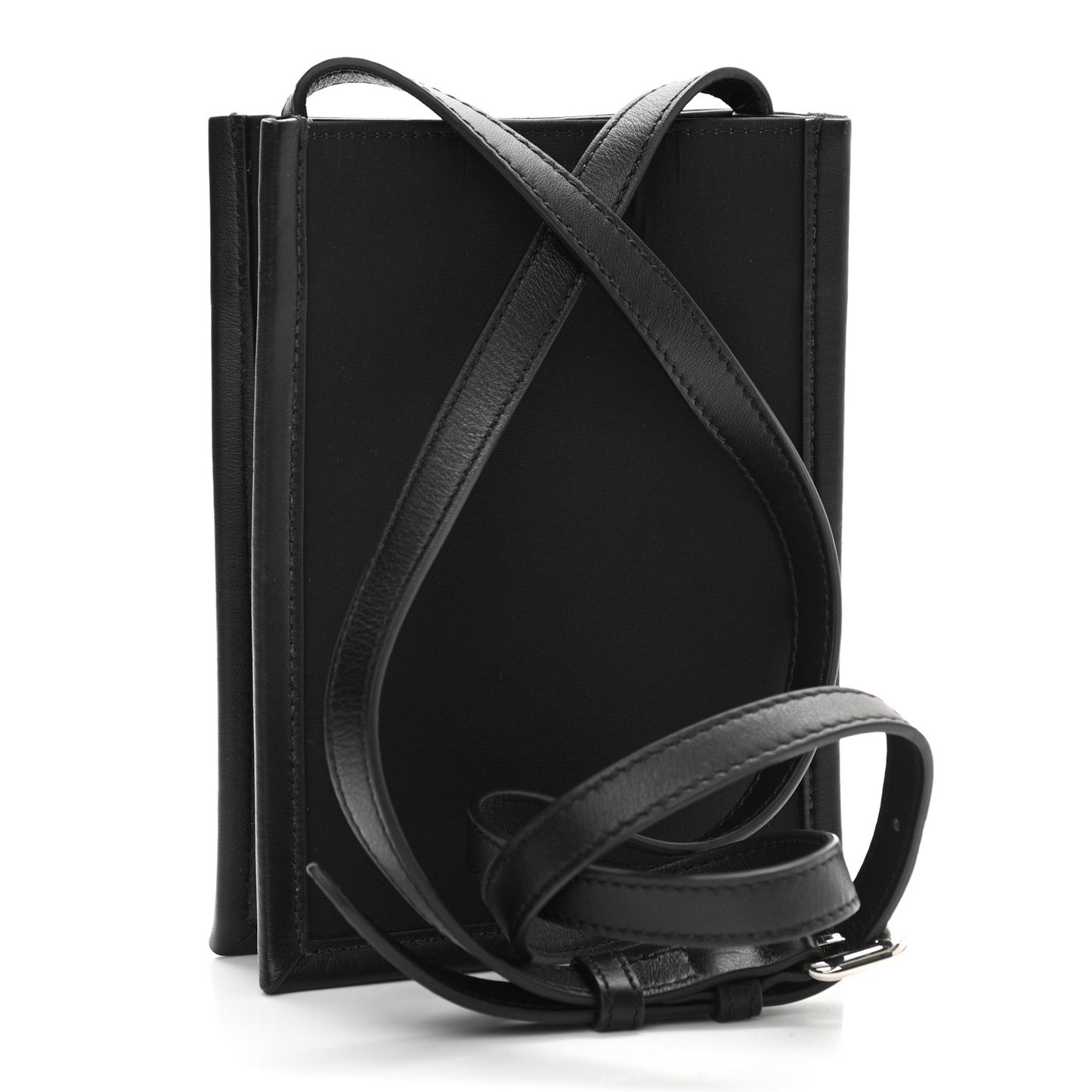 Calfskin Nylon Mini Skull Crossbody Bag Black