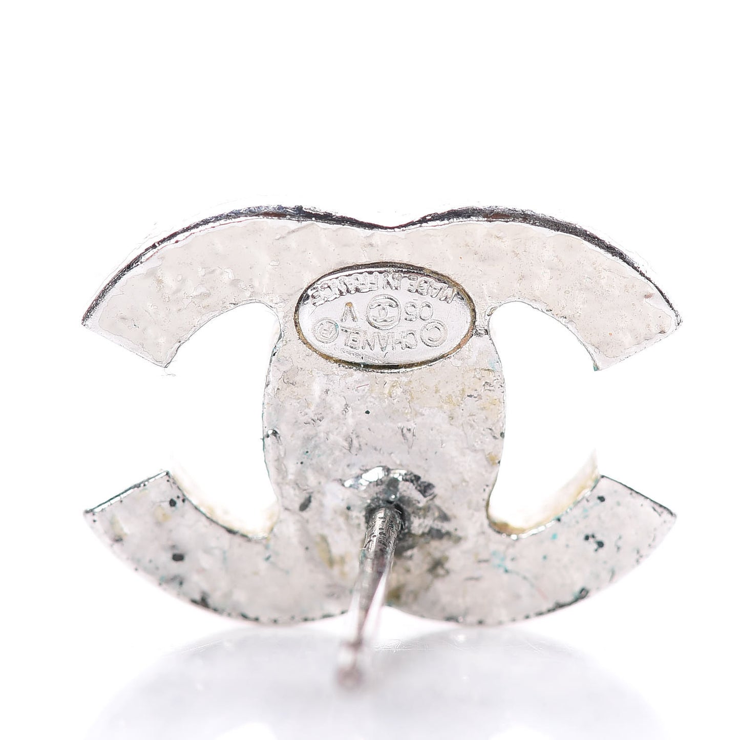 Pearl CC Earrings Silver
