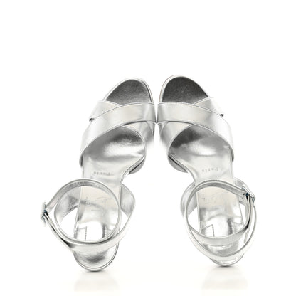 Christian Louboutin Kid Laminato Mariza 85 Sandals 40.5 Silver 2 of 9