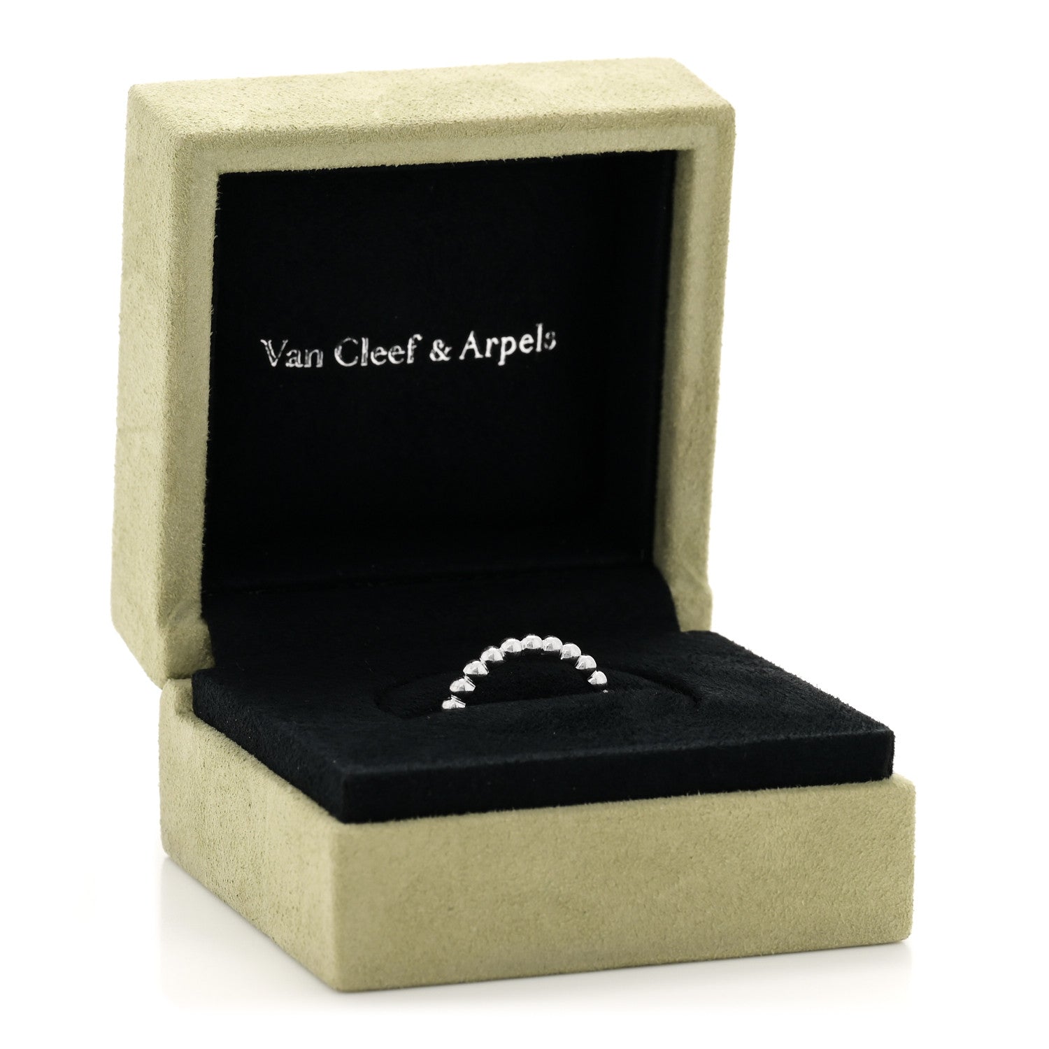 Van Cleef & Arpels 18K White Gold Medium Perlee Ring 52 6 5 of 5