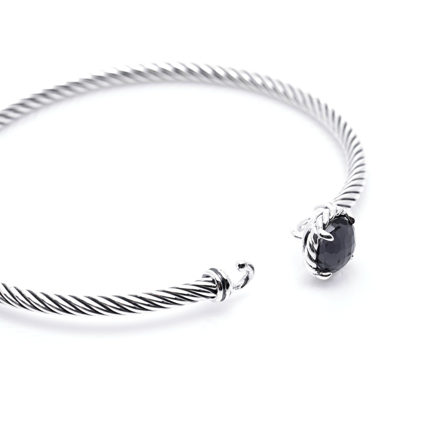 Sterling Silver Black Orchid 3mm Chatelaine Bracelet