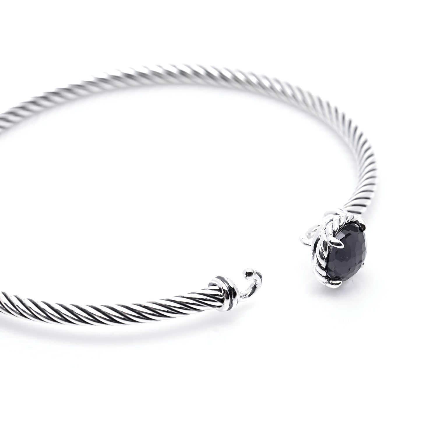 David Yurman Sterling Silver Black Orchid 3mm Chatelaine Bracelet 6 of 7
