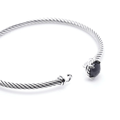 David Yurman Sterling Silver Black Orchid 3mm Chatelaine Bracelet 6 of 7