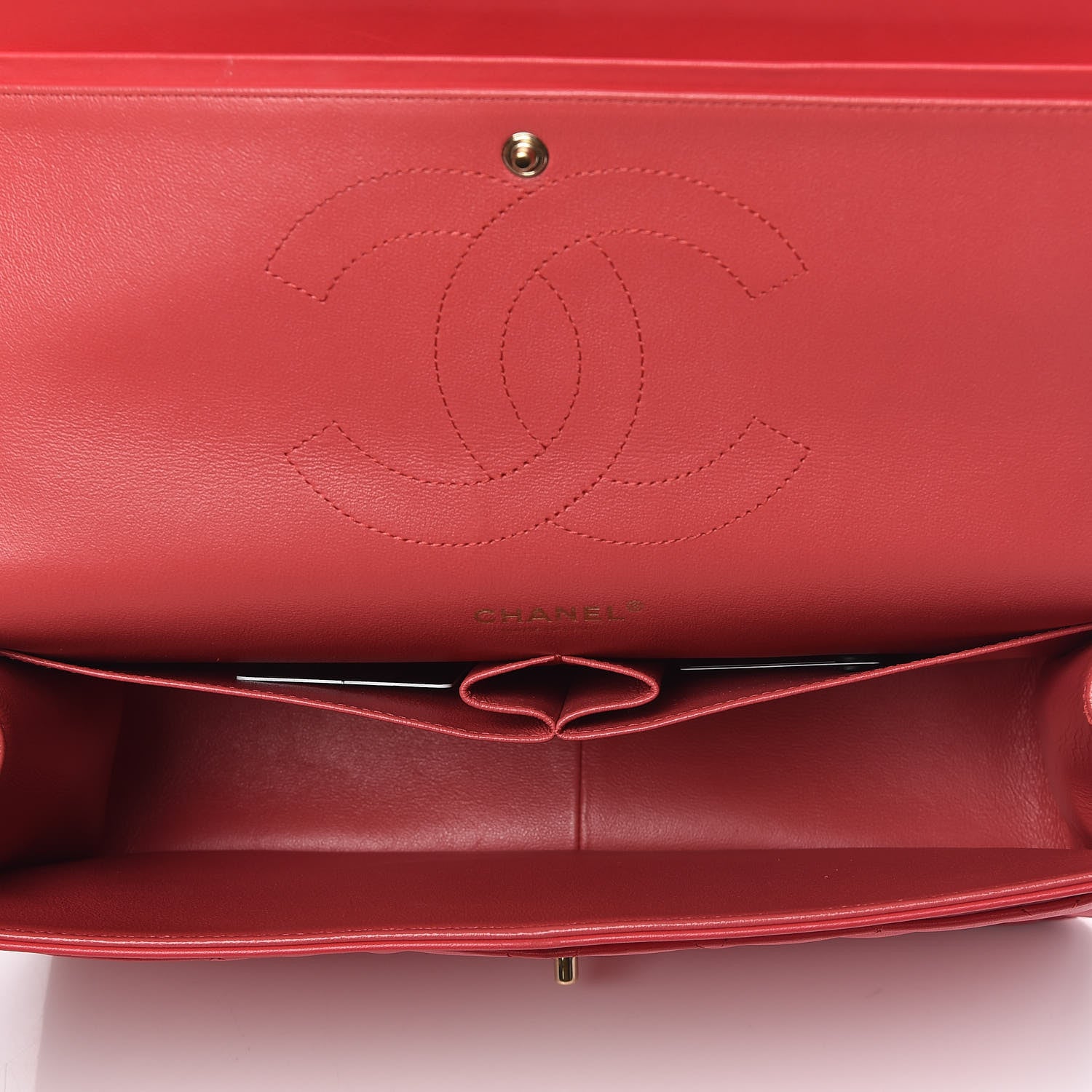 Chanel Lambskin Quilted Jumbo Double Flap Dark Pink 7 of 12