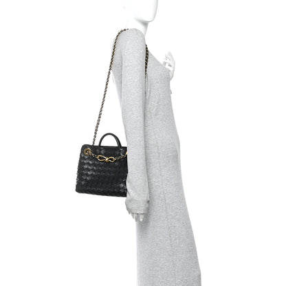 Bottega Veneta Nappa Intrecciato Small Andiamo With Chain Shoulder Bag Black 2 of 9