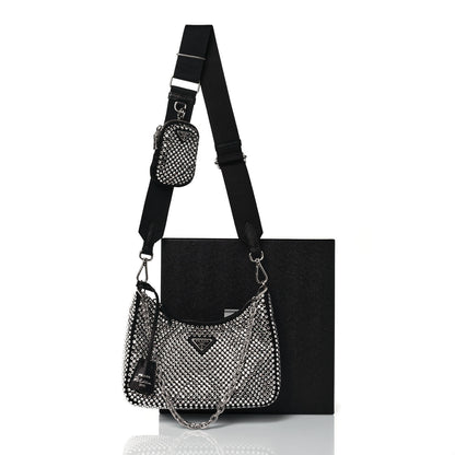 Prada Satin Crystal Re-Edition 2005 Shoulder Bag Cristal 13 of 13