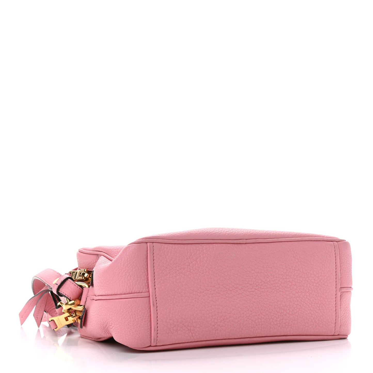 Vitello Daino Medium Double Zip Shoulder Bag Petalo